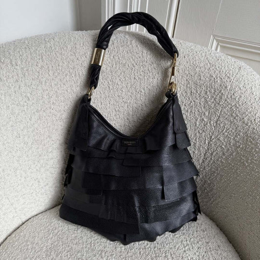 YSL Saint Tropez Leather Black Shoulder Bag