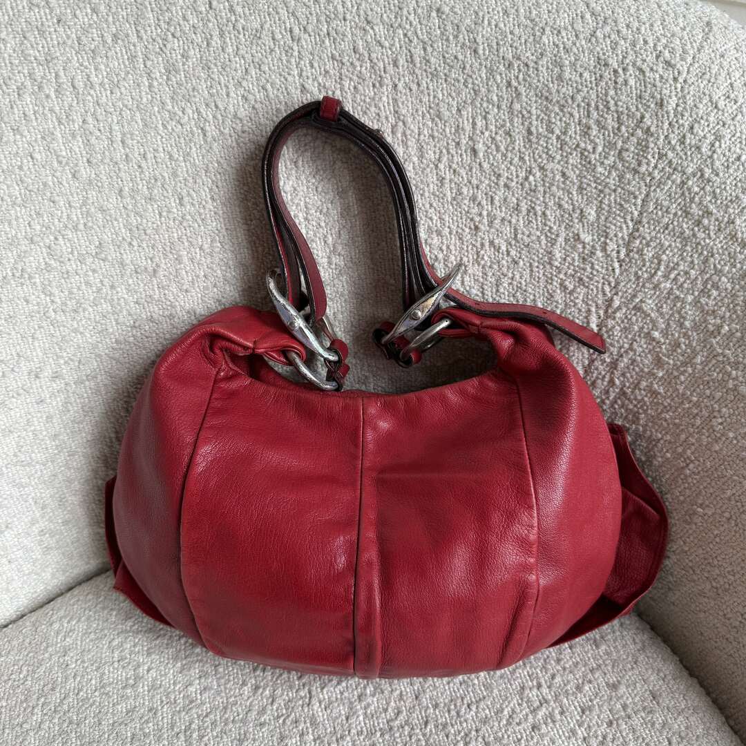 Yves Saint Laurent Rive Gauche Leather Red Shoulder Bag