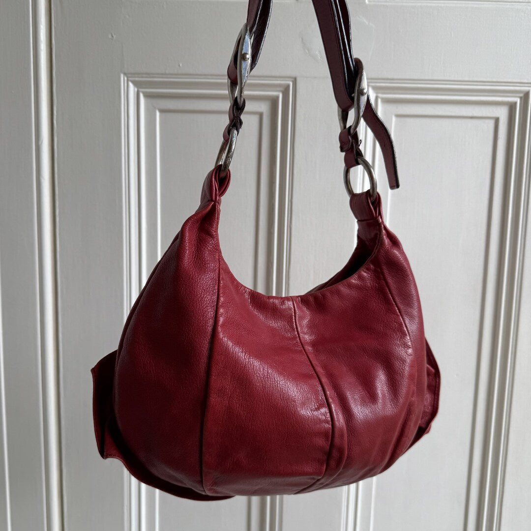 Yves Saint Laurent Rive Gauche Leather Red Shoulder Bag