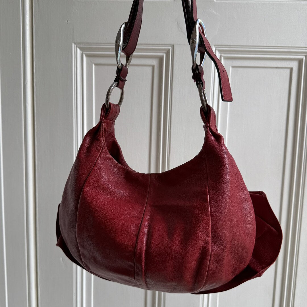 Yves Saint Laurent Rive Gauche Leather Red Shoulder Bag