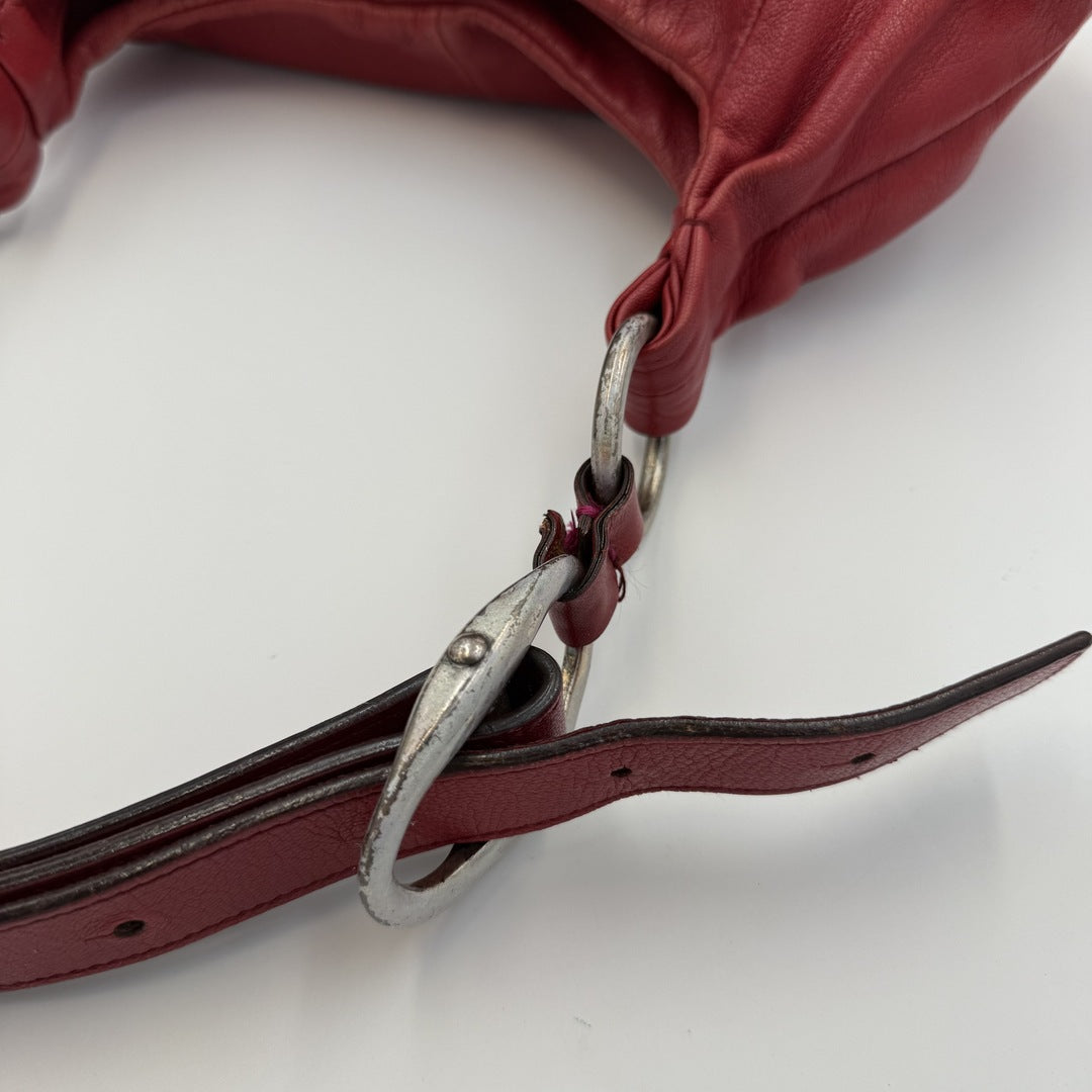 Yves Saint Laurent Rive Gauche Leather Red Shoulder Bag