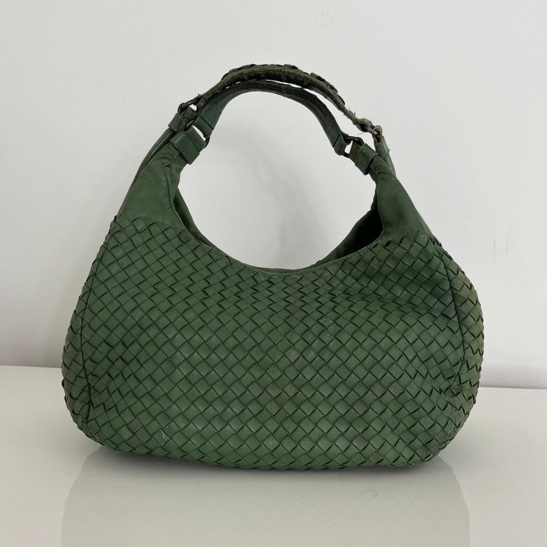 Bottega Veneta Intrecciato Green Shoulder Bag