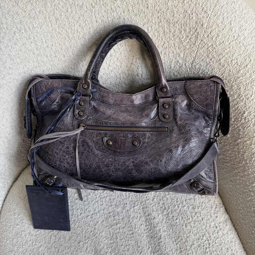 2009 Balenciaga City Leather Purple Handbag