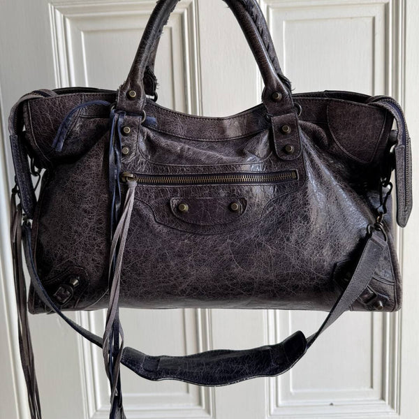 2009 Balenciaga City Leather Purple Handbag