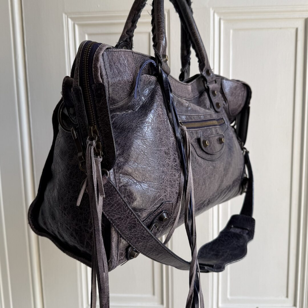 2009 Balenciaga City Leather Purple Handbag