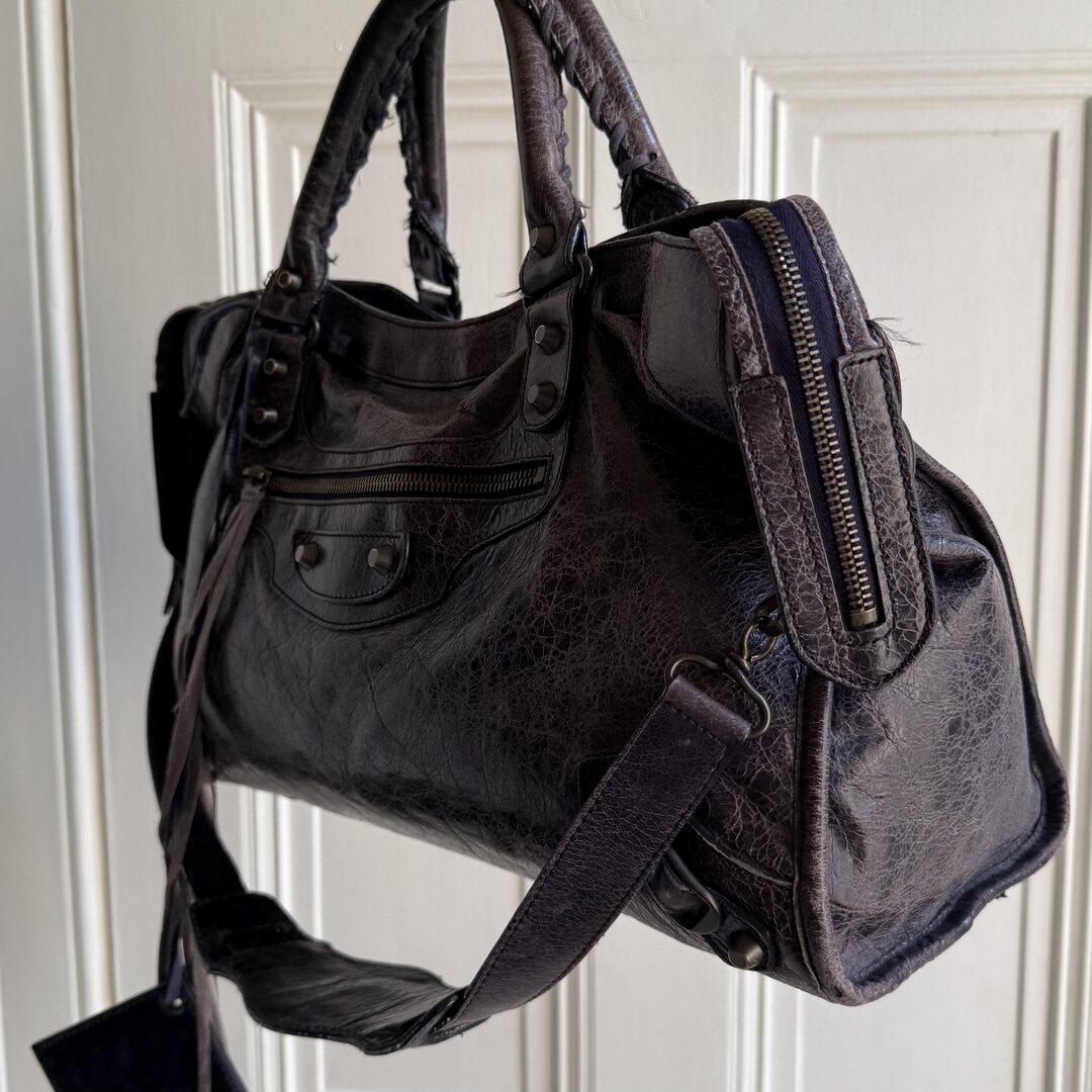2009 Balenciaga City Leather Purple Handbag