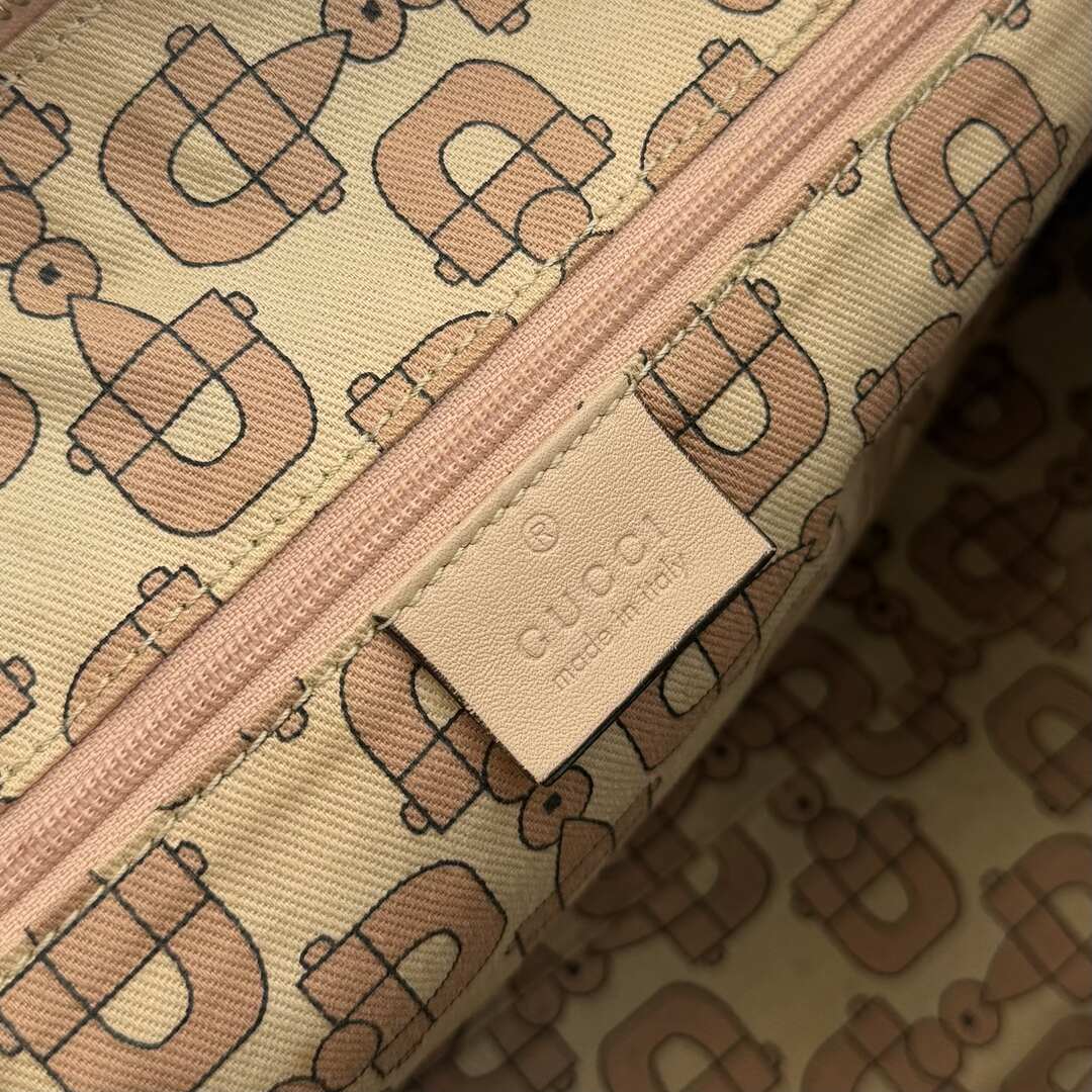 Gucci Guccissima Abbey Peach Pink Leather Shoulder Bag