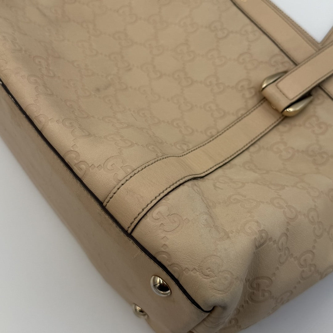 Gucci Guccissima Abbey Peach Pink Leather Shoulder Bag