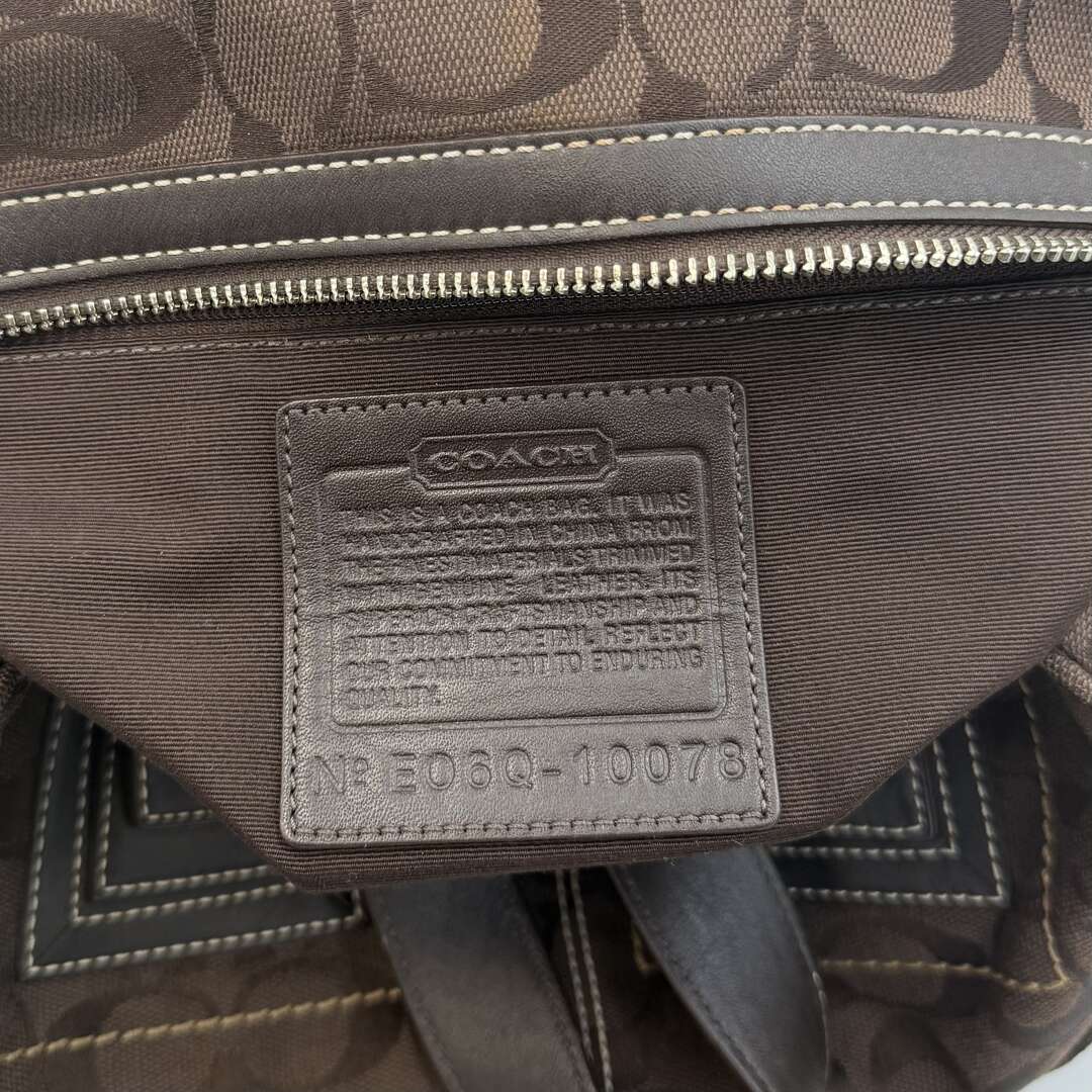 Coach Signature Boston Brown Shoulder Bag