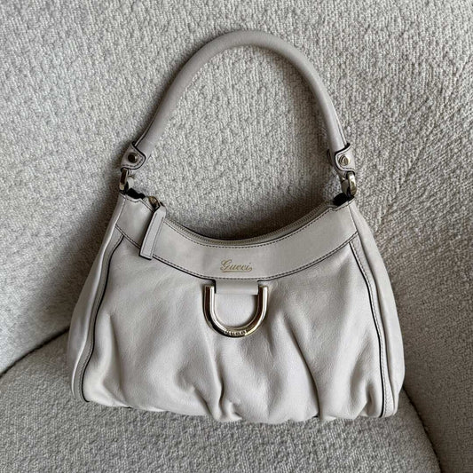 Gucci Abbey Leather White Shoulder Bag