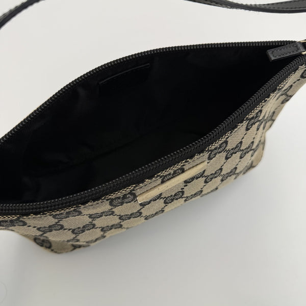 Gucci GG Monogram Black Boat Pochette Handbag