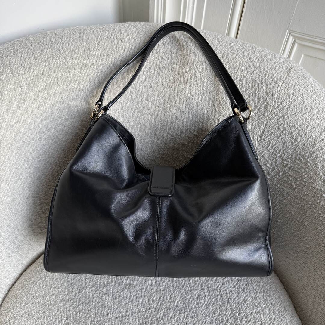 Coach Madison Carlyle Black Leather Shoulder Bag