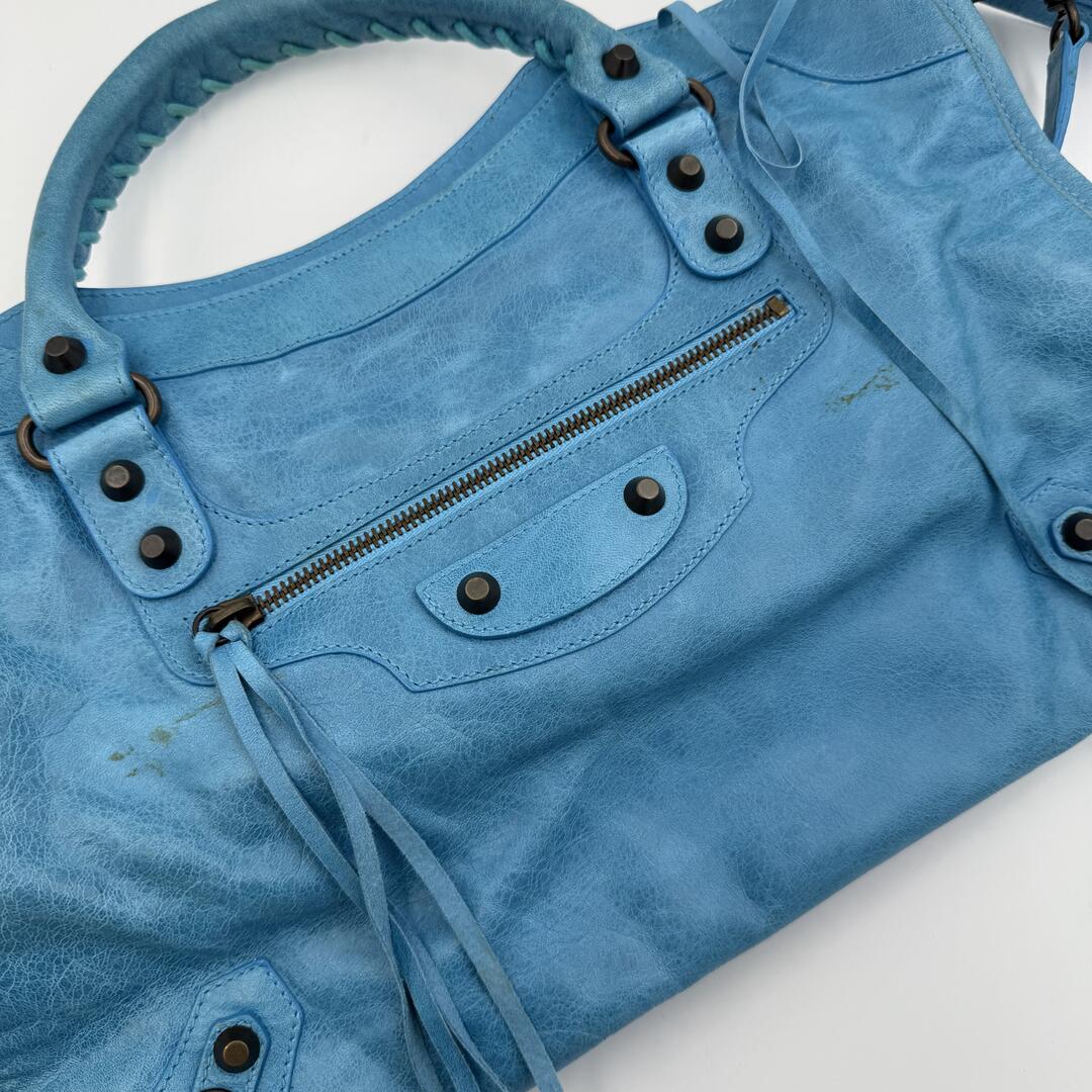 2008 Balenciaga The City Leather Blue Handbag