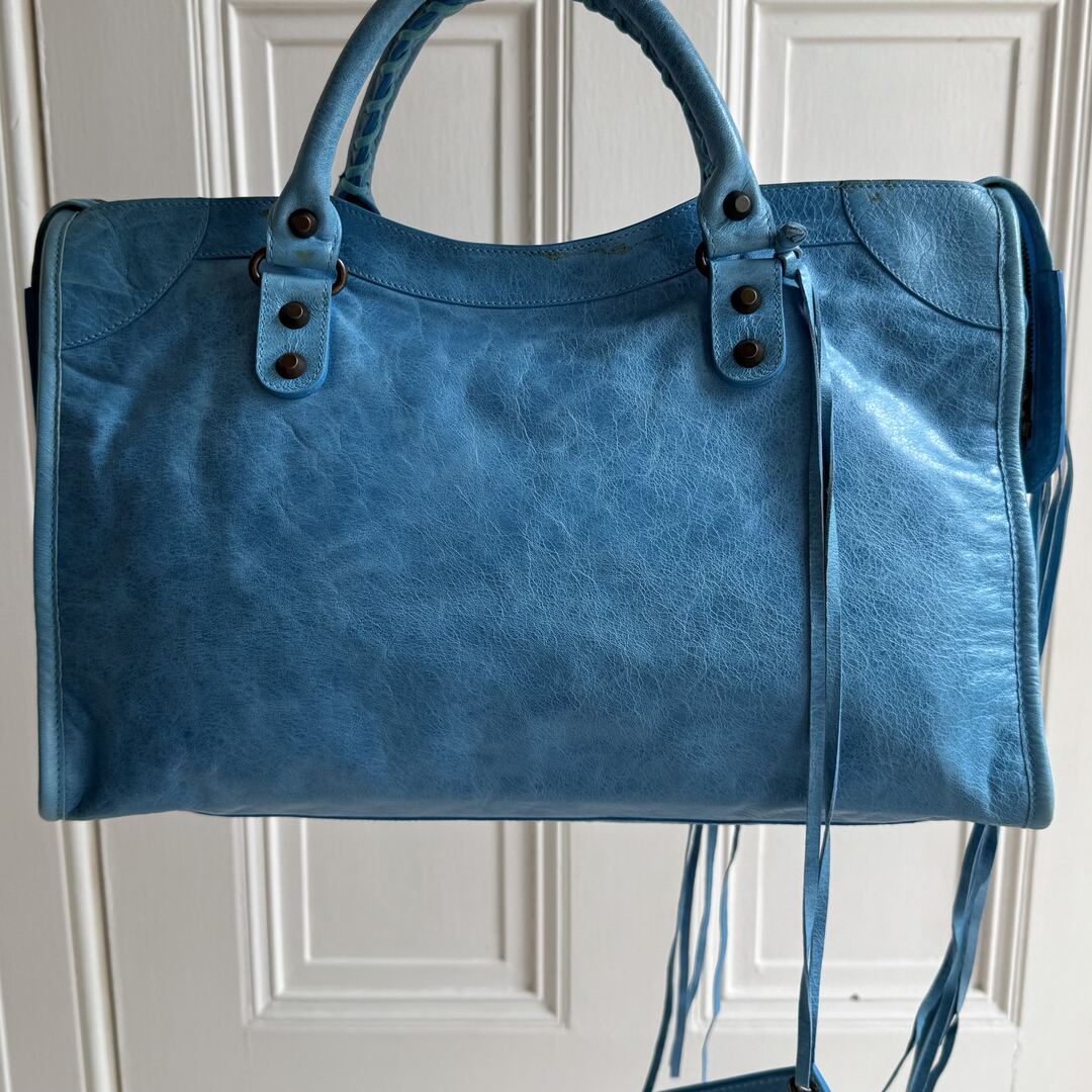 2008 Balenciaga The City Leather Blue Handbag