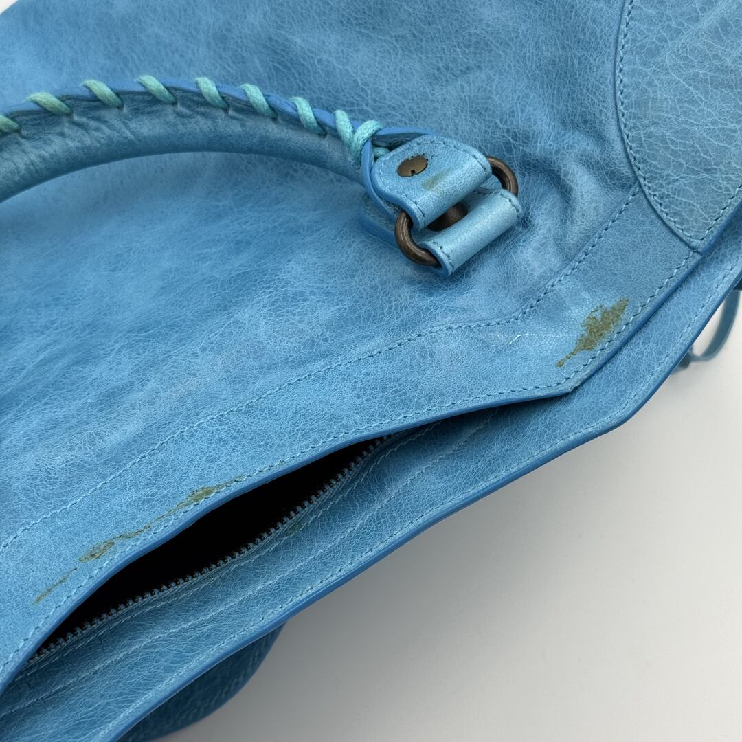 2008 Balenciaga The City Leather Blue Handbag