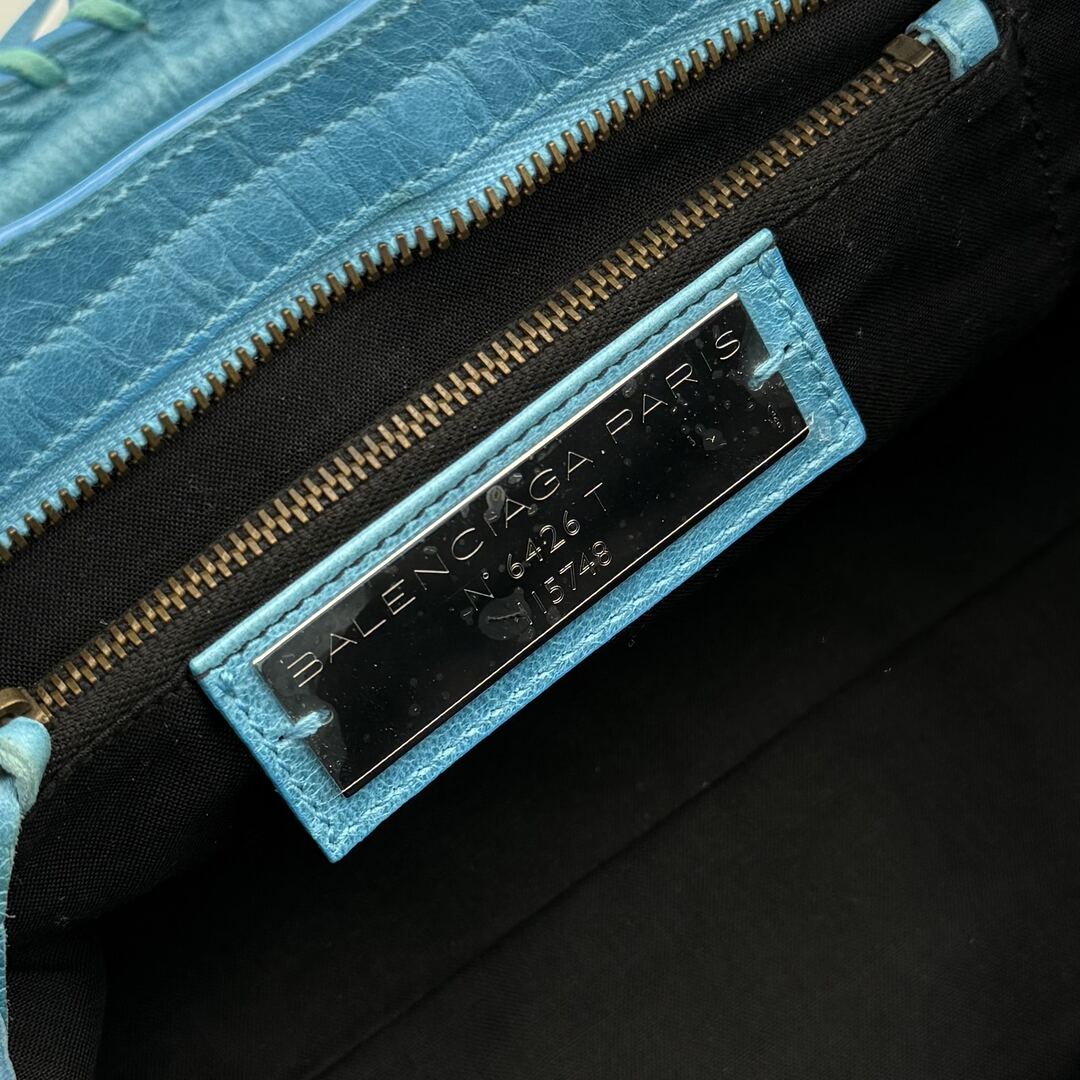 2008 Balenciaga The City Leather Blue Handbag