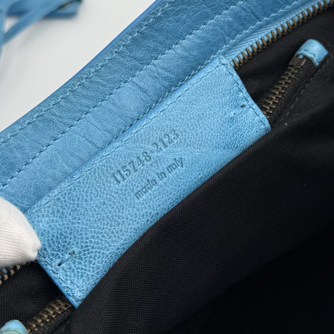 2008 Balenciaga The City Leather Blue Handbag