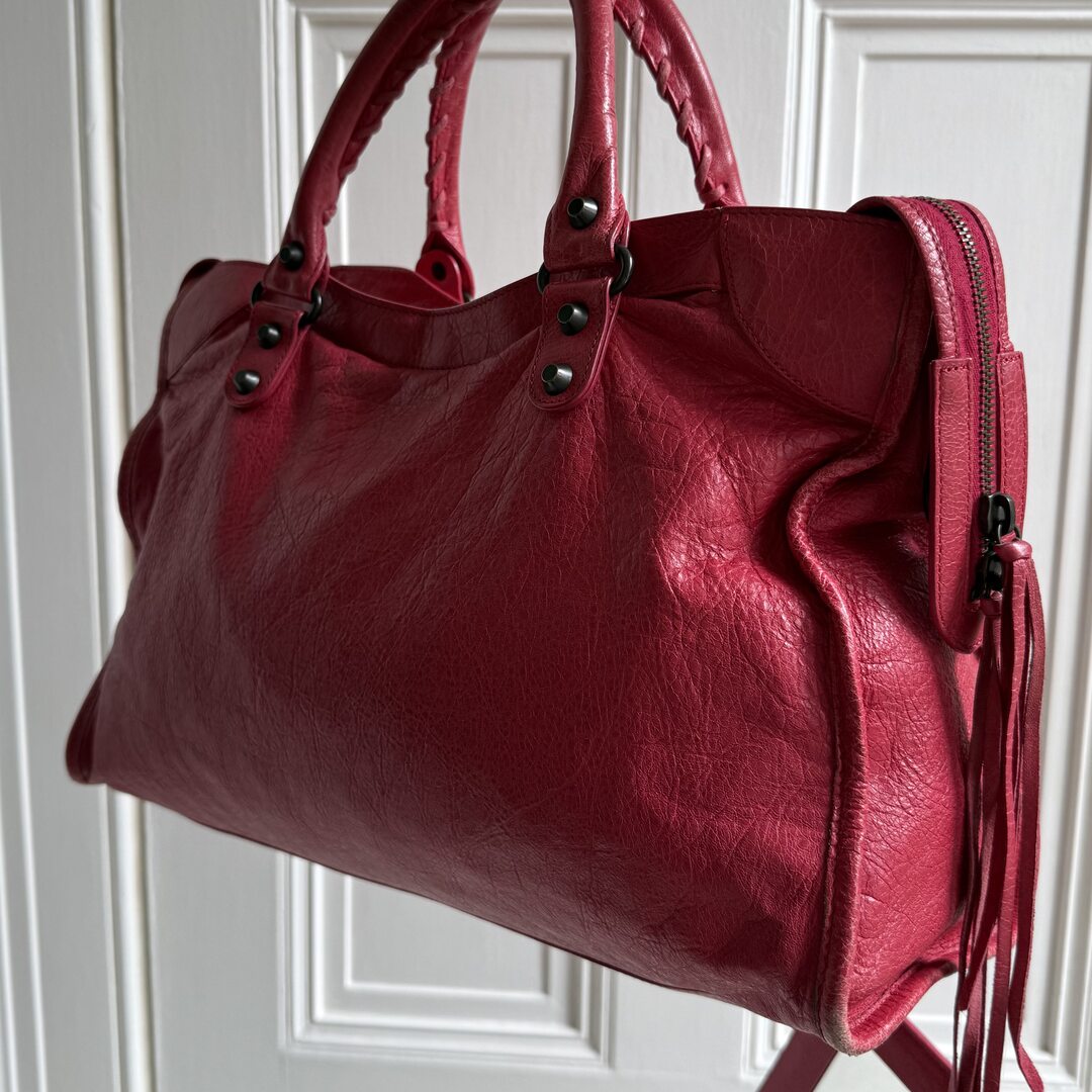 2012 Balenciaga City Leather Red Handbag