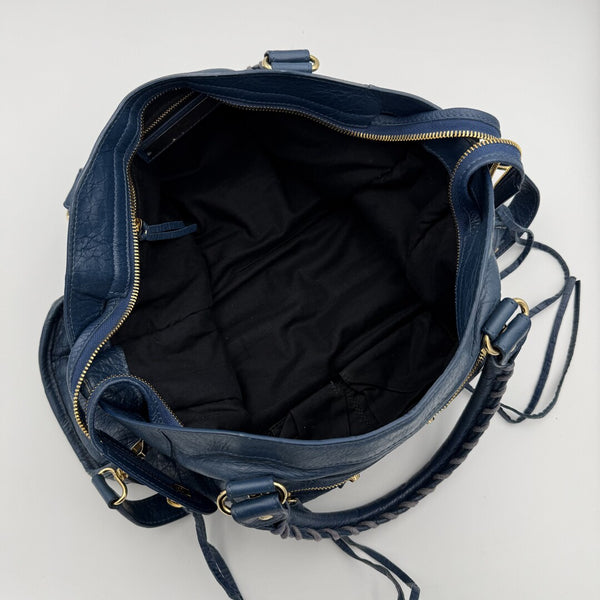 2017 Balenciaga The City Leather Blue Handbag