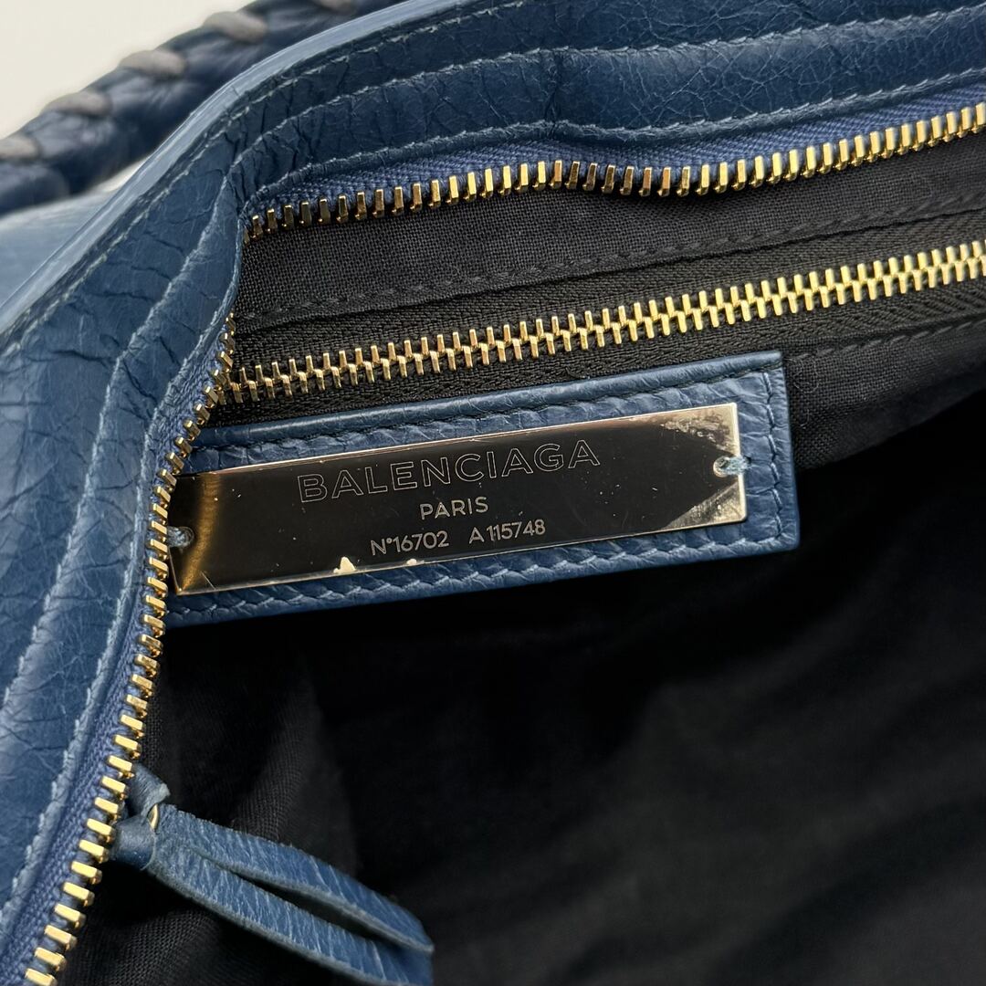 2017 Balenciaga The City Leather Blue Handbag