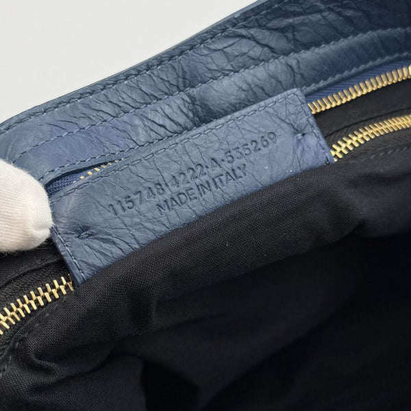 2017 Balenciaga The City Leather Blue Handbag