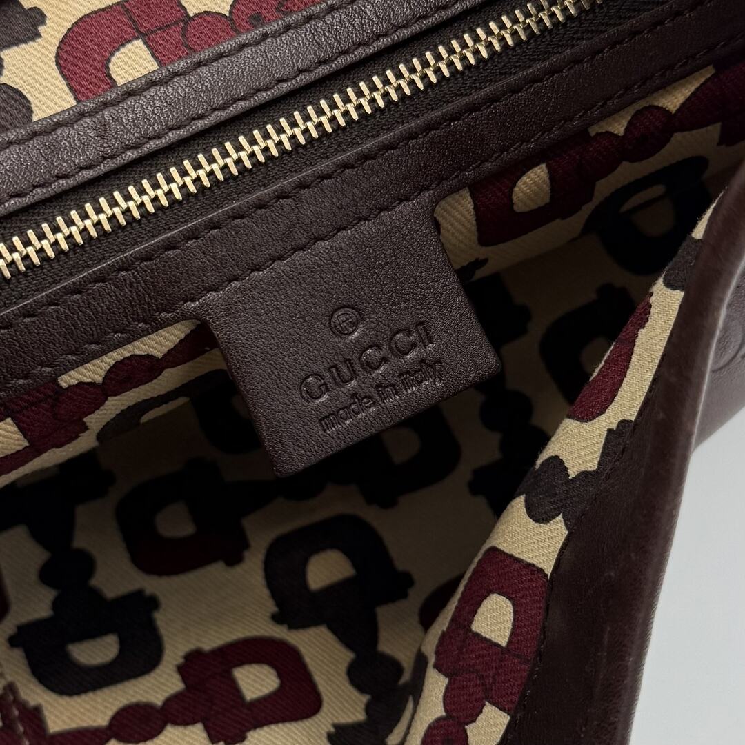 Gucci Guccissima Jackie Leather Brown Shoulder Bag