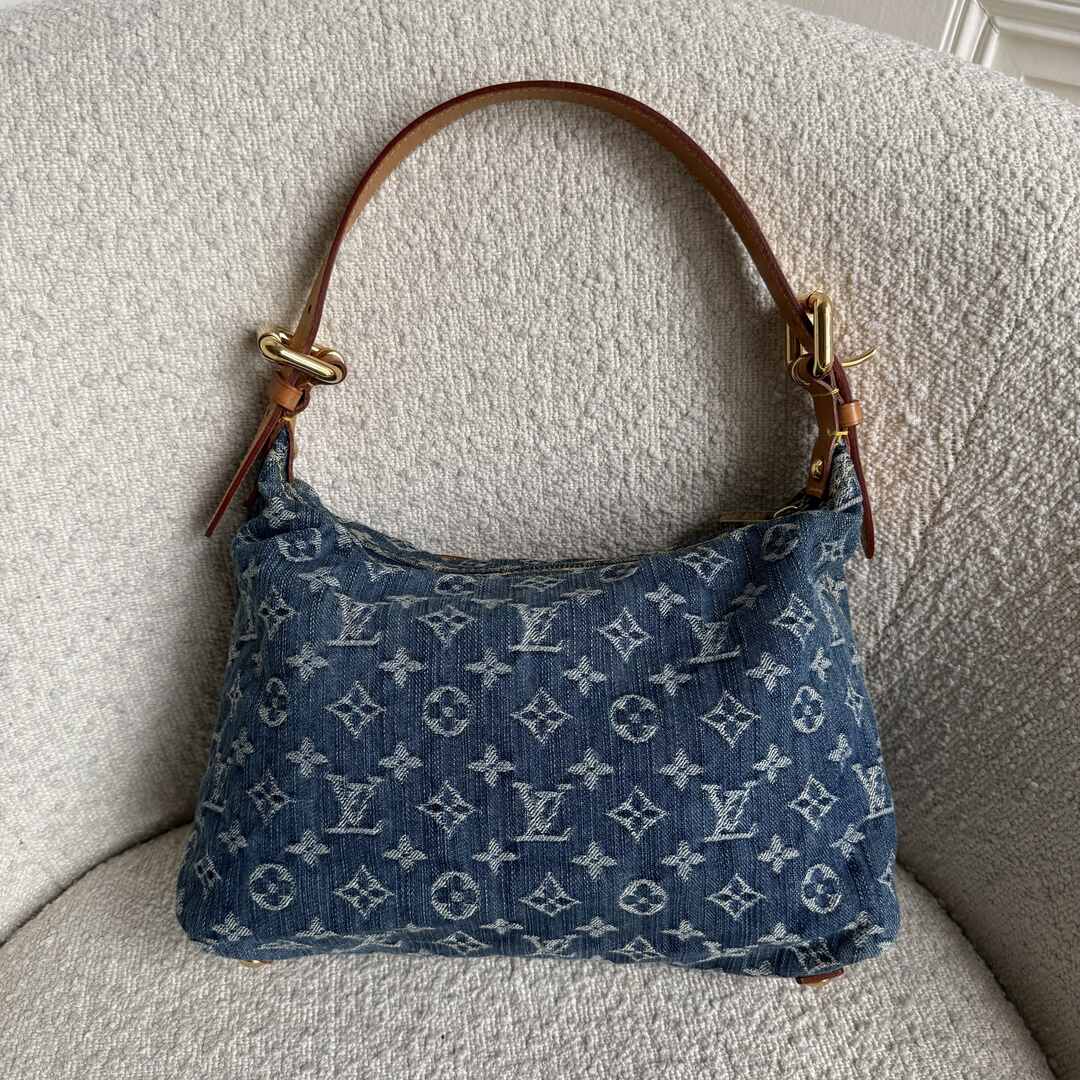 2006 Louis Vuitton Blue Denim Baggy PM Shoulder Bag