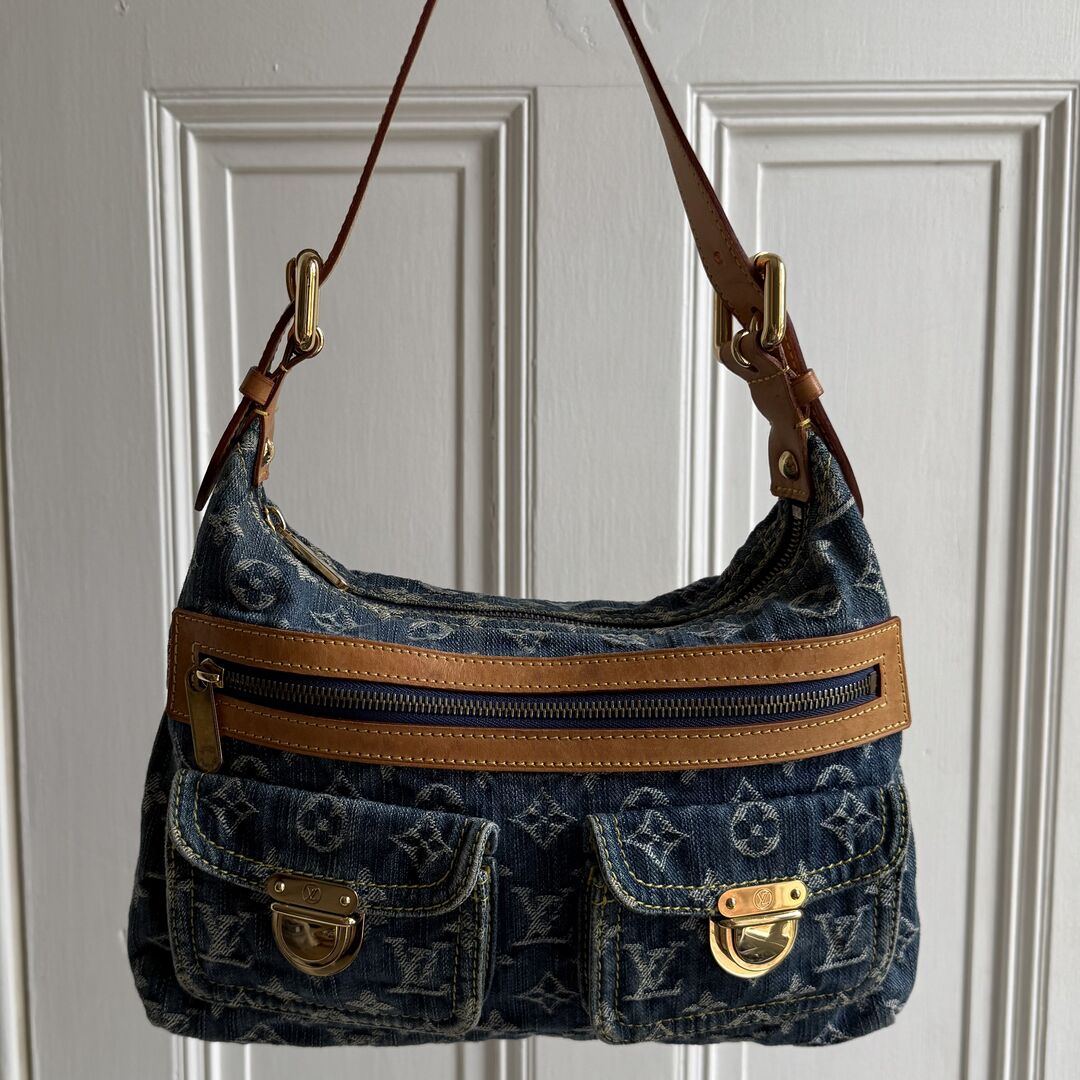 2006 Louis Vuitton Blue Denim Baggy PM Shoulder Bag