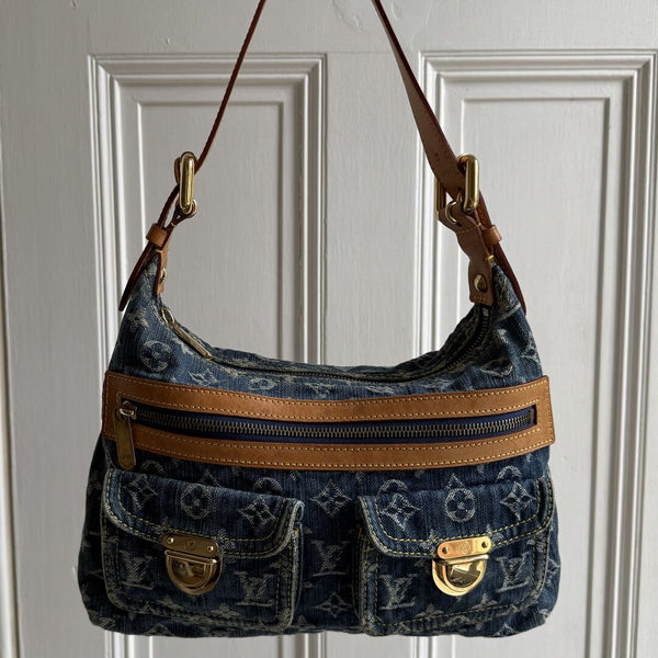 2006 Louis Vuitton Blue Denim Baggy PM Shoulder Bag