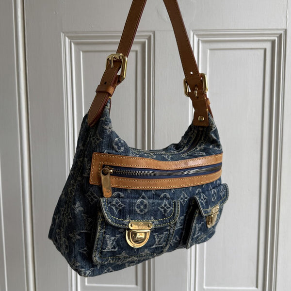 2006 Louis Vuitton Blue Denim Baggy PM Shoulder Bag