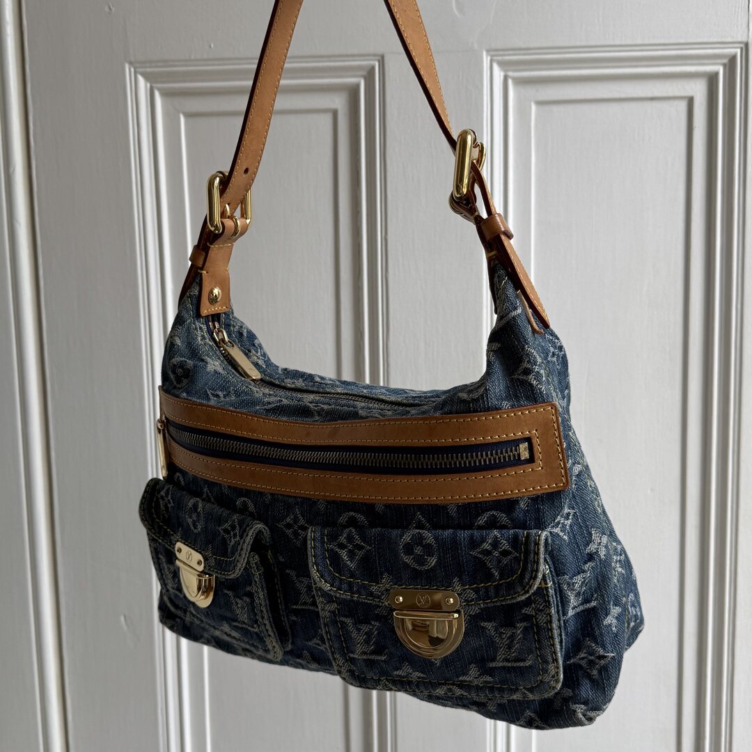 2006 Louis Vuitton Blue Denim Baggy PM Shoulder Bag