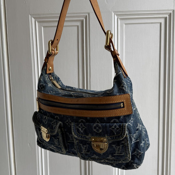 2006 Louis Vuitton Blue Denim Baggy PM Shoulder Bag