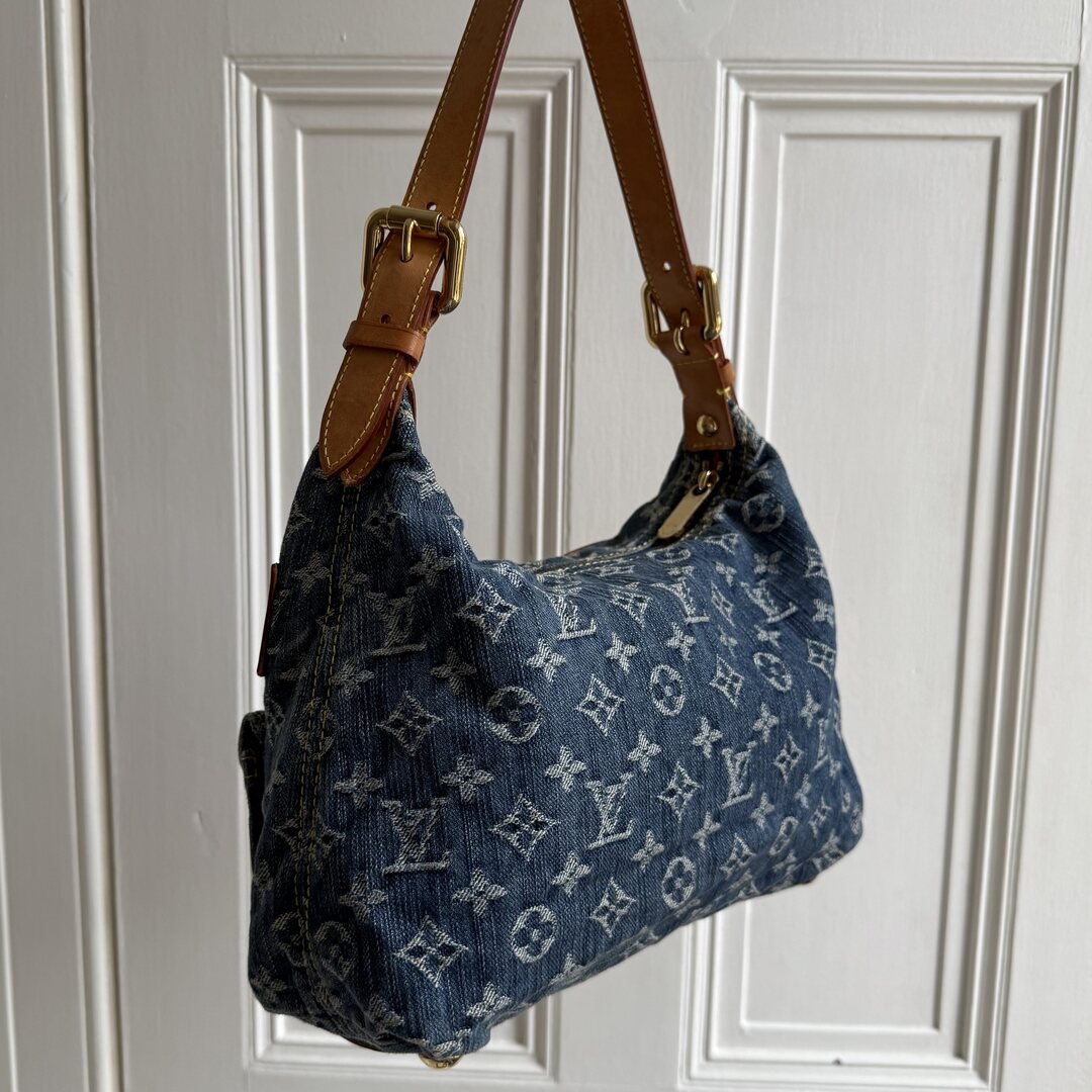 2006 Louis Vuitton Blue Denim Baggy PM Shoulder Bag