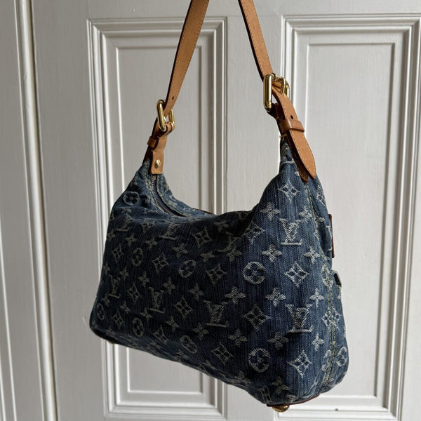 2006 Louis Vuitton Blue Denim Baggy PM Shoulder Bag
