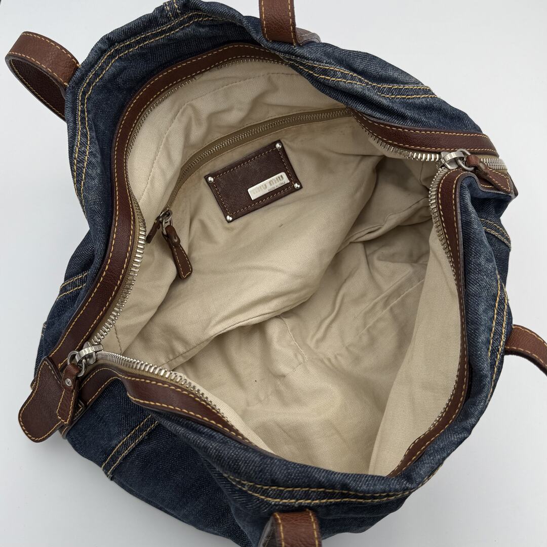 Archive Miu Miu Blue Denim Shoulder Bag