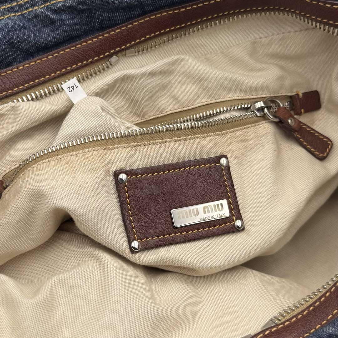 Archive Miu Miu Blue Denim Shoulder Bag