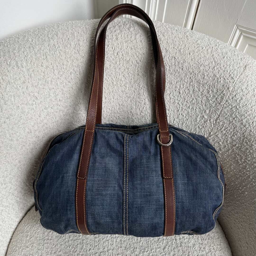 Archive Miu Miu Blue Denim Shoulder Bag