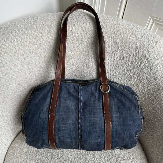 Archive Miu Miu Blue Denim Shoulder Bag