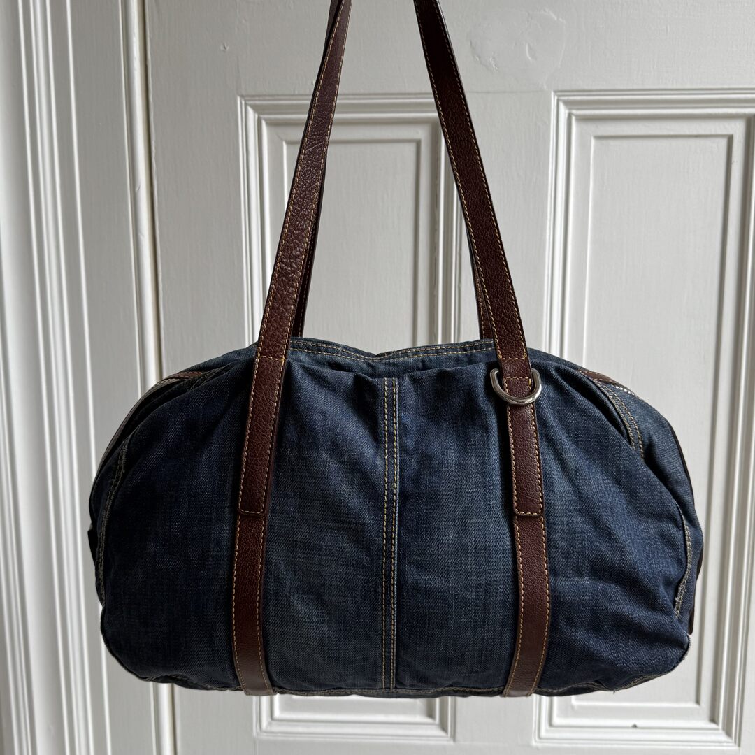 Archive Miu Miu Blue Denim Shoulder Bag
