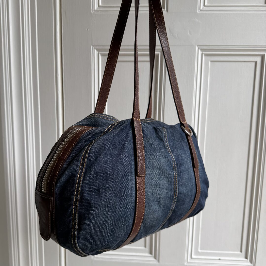 Archive Miu Miu Blue Denim Shoulder Bag