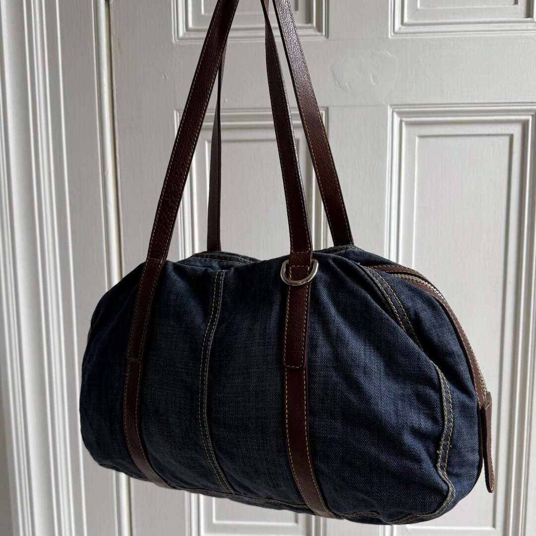 Archive Miu Miu Blue Denim Shoulder Bag