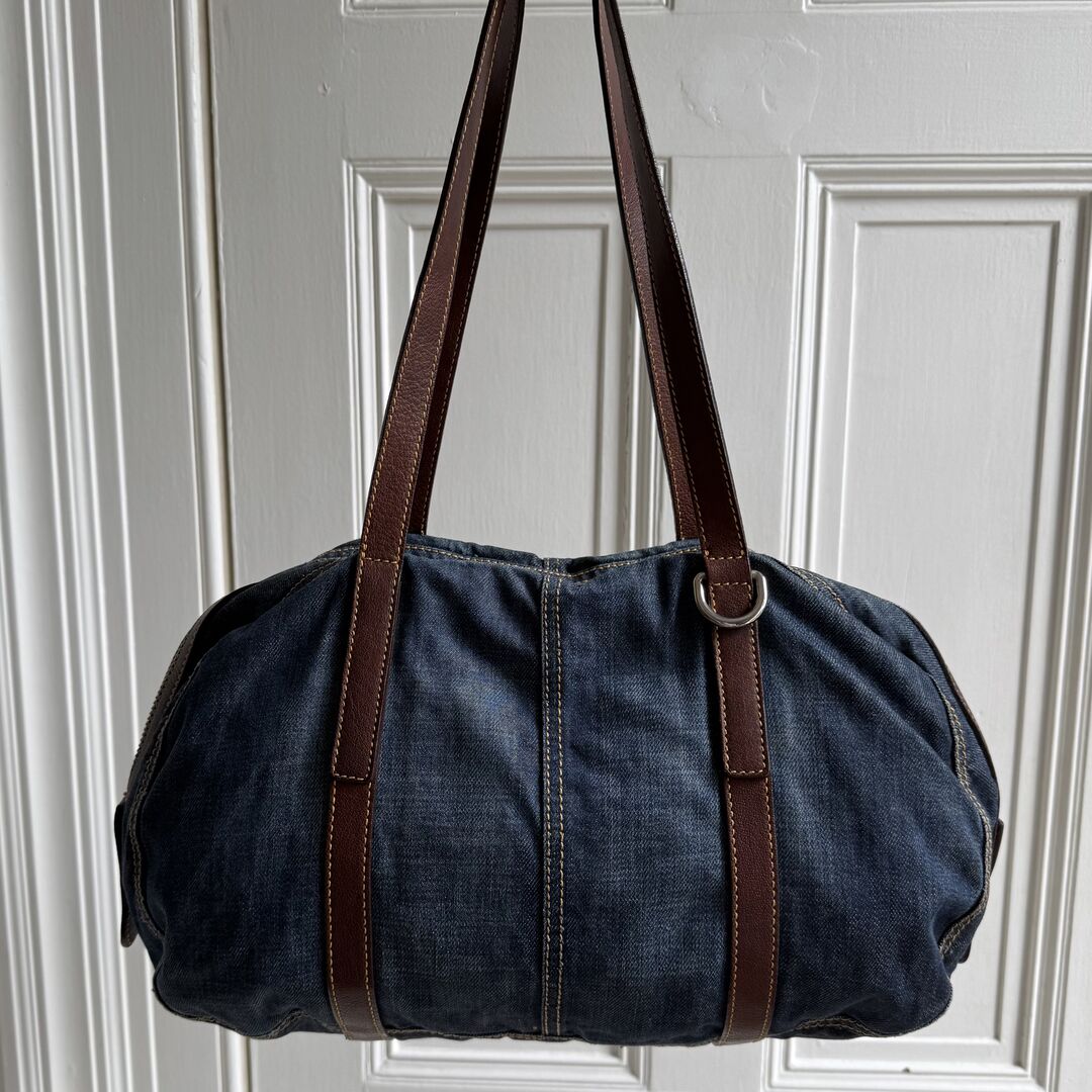 Archive Miu Miu Blue Denim Shoulder Bag