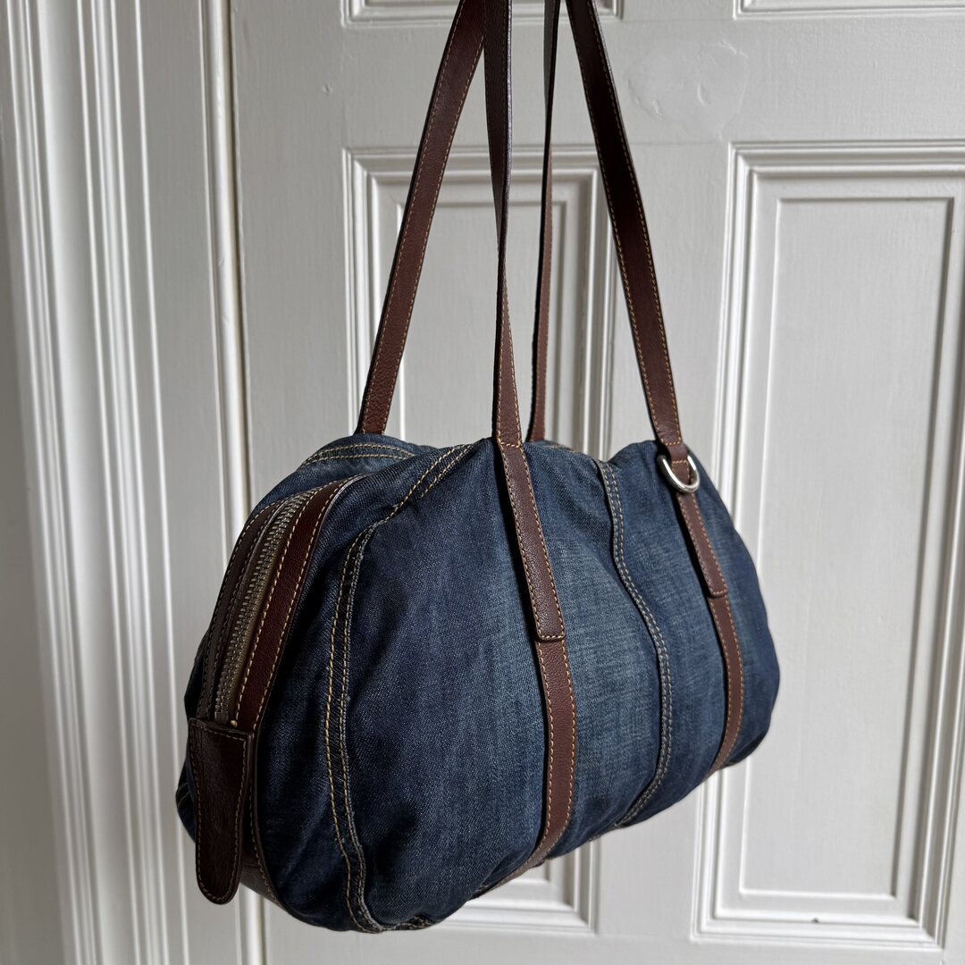 Archive Miu Miu Blue Denim Shoulder Bag