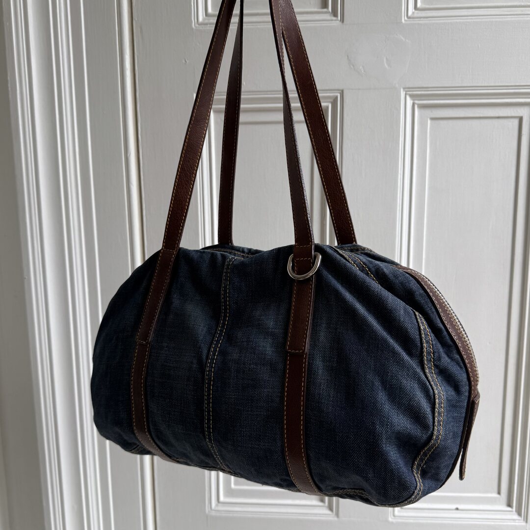 Archive Miu Miu Blue Denim Shoulder Bag