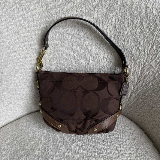 Coach Signature Studded Brown Mini Handbag