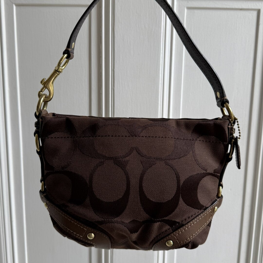 Coach Signature Studded Brown Mini Handbag