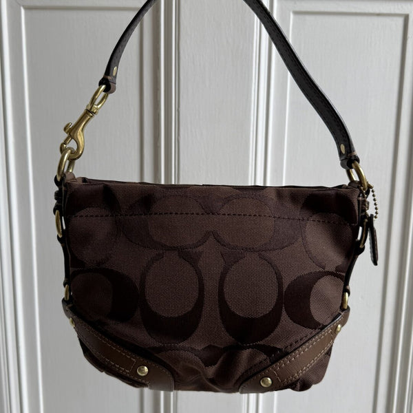 Coach Signature Studded Brown Mini Handbag