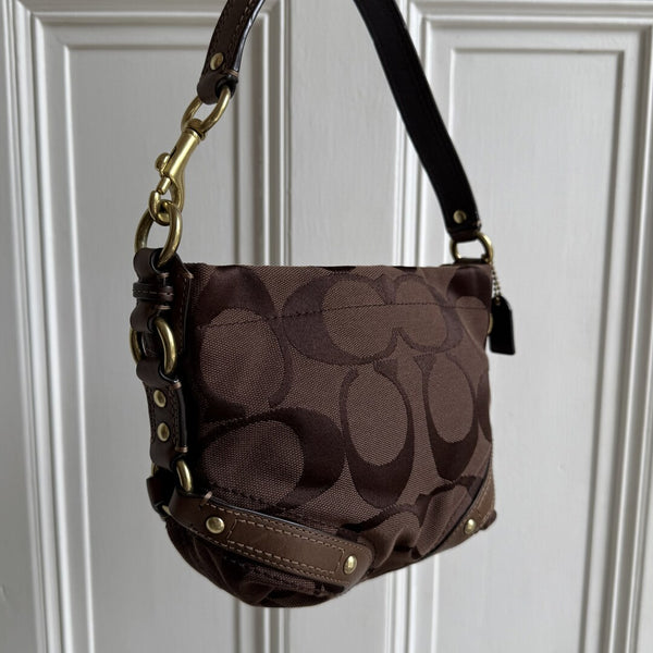 Coach Signature Studded Brown Mini Handbag