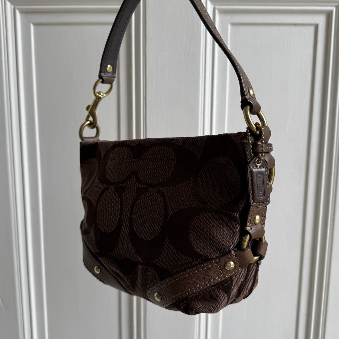 Coach Signature Studded Brown Mini Handbag