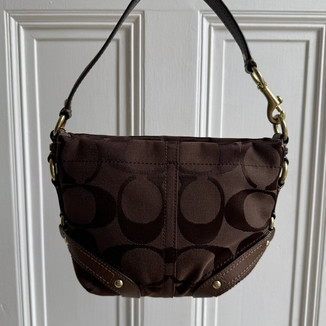 Coach Signature Studded Brown Mini Handbag
